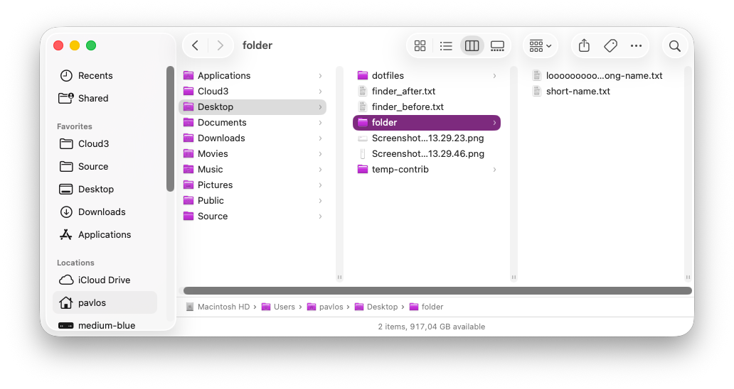 Example output with value set to false