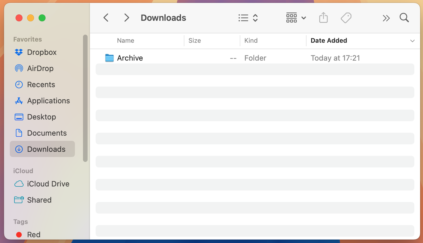 Example output with value set to false